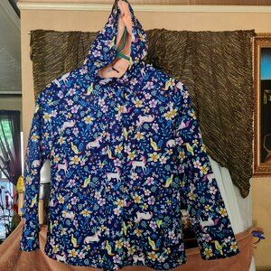 K2 Unicorn rain hoodie filled w/magical Unicorns fleece lined pckts Carter's Sz8